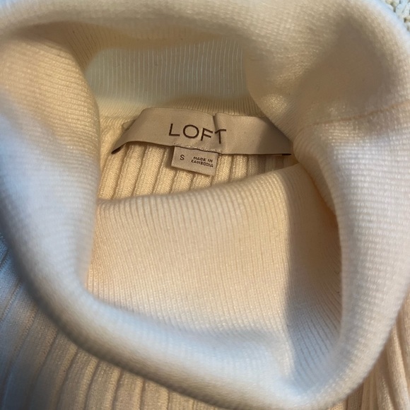 Loft White Long Sleeve Fitted Turtle Neck - Picture 3 of 4